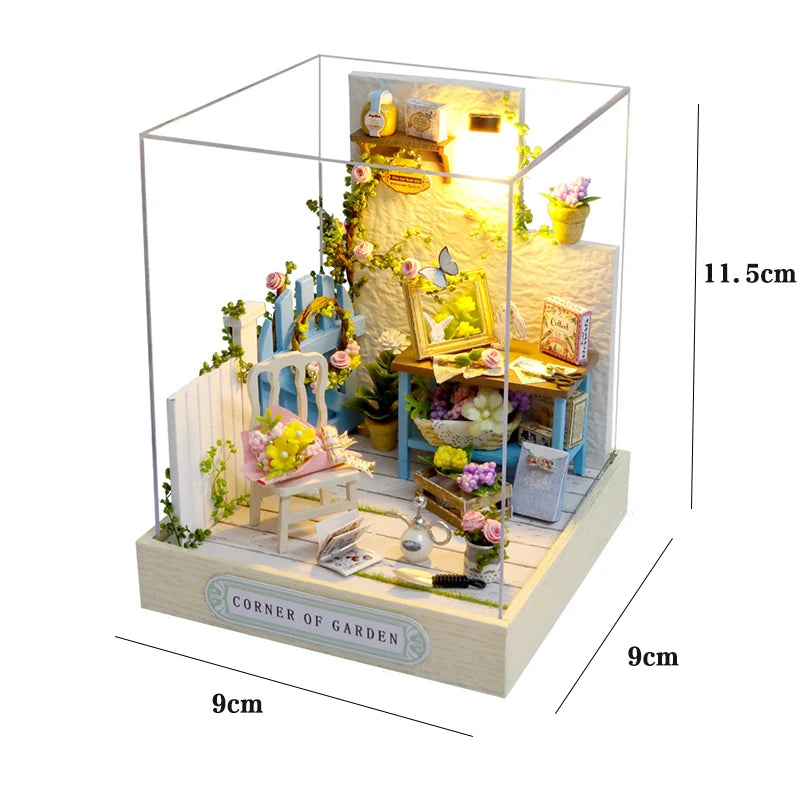 Wooden DIY Miniature Dollhouse Kit with Furniture