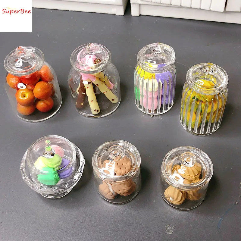 1:12 Mini Dollhouse Cookies in Glass Jar