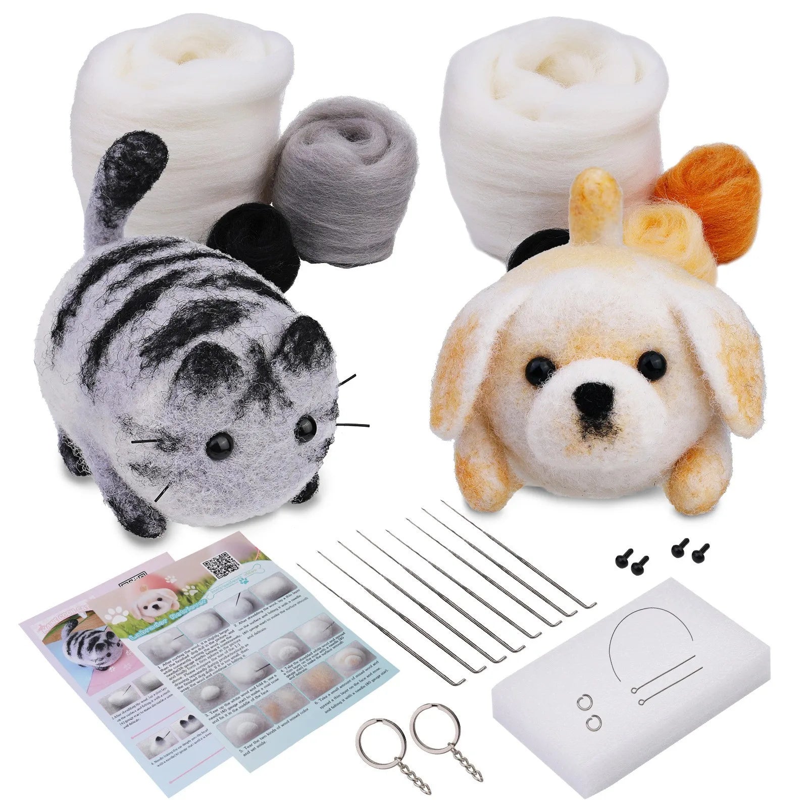 Dog & Cat Wool Needle Felting DIY Kit