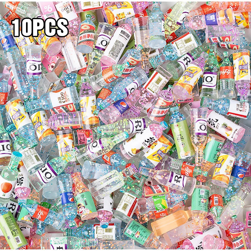 Mini Resin Beverage Bottles – Dollhouse Accessories & Party Fillers