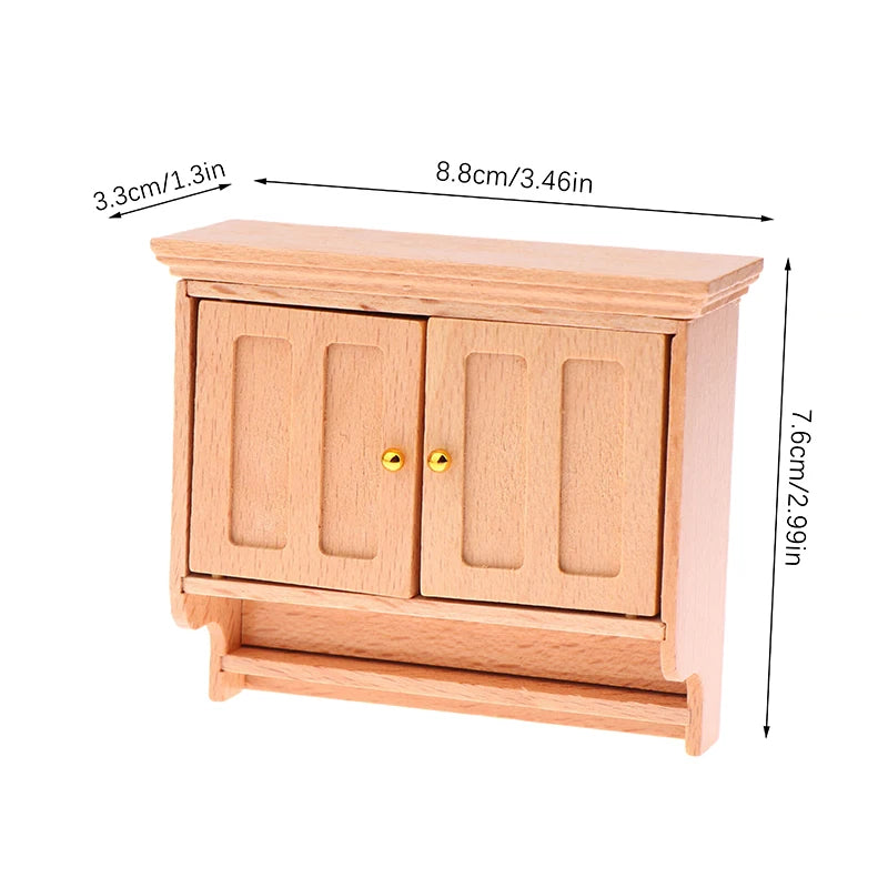 1:12 Mini White Cupboard – Dollhouse Display & Storage Cabinet