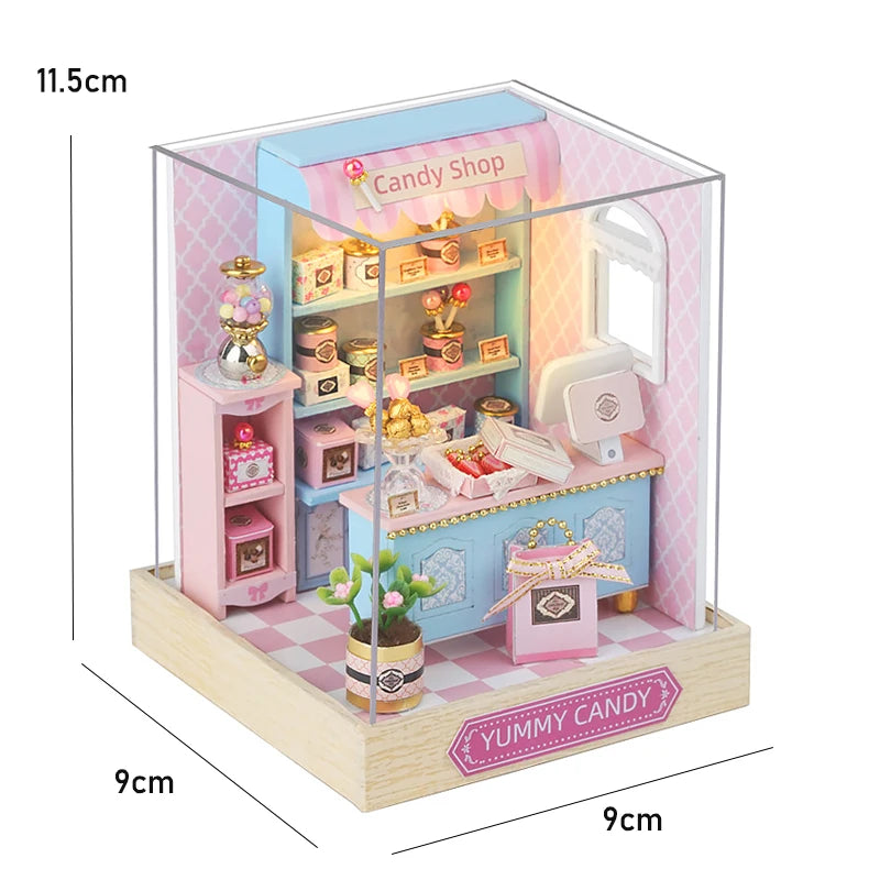 Wooden DIY Miniature Dollhouse Kit with Furniture
