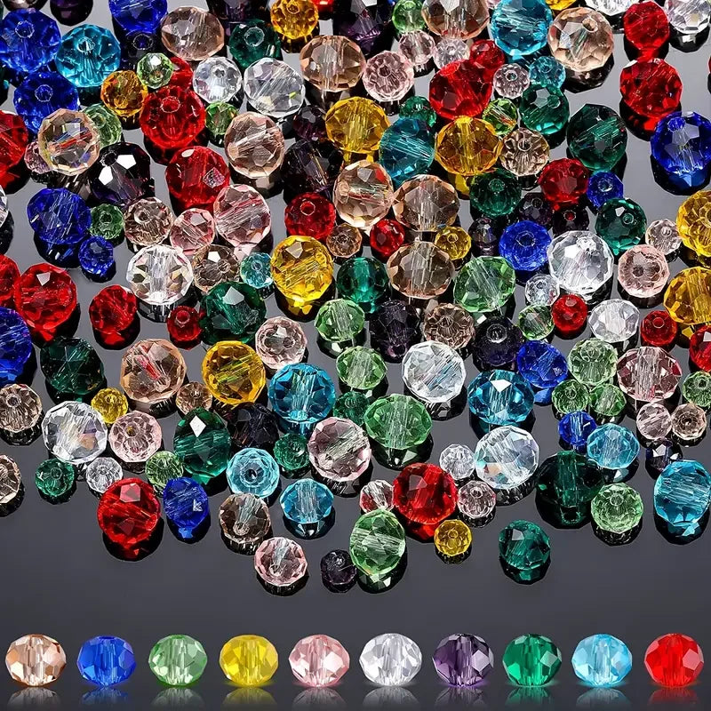 300pcs Round Crystal Glass Beads – 4mm/6mm/8mm
