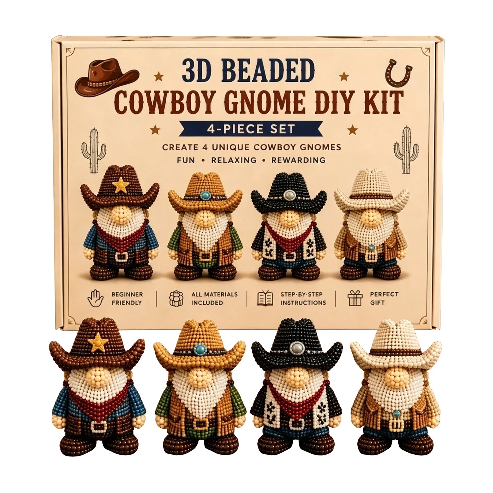 DIY Gnome Beading Kit – Complete Beadwork Craft Set with Instructions