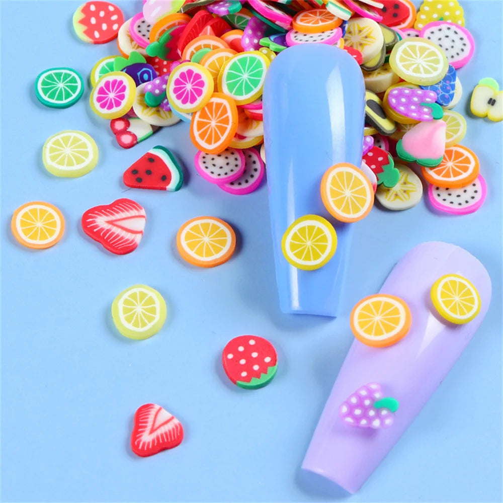 1000pcs Polymer Clay Fruit Slices for Crafts
