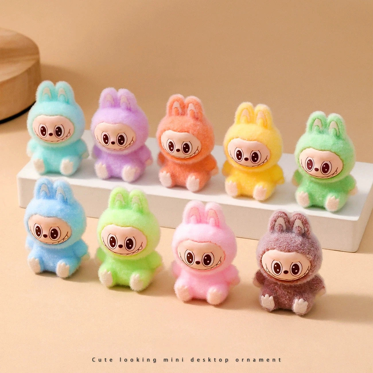 9pcs Crybaby Rabbit Figures – Flocked Anime Dolls & Desk Ornaments