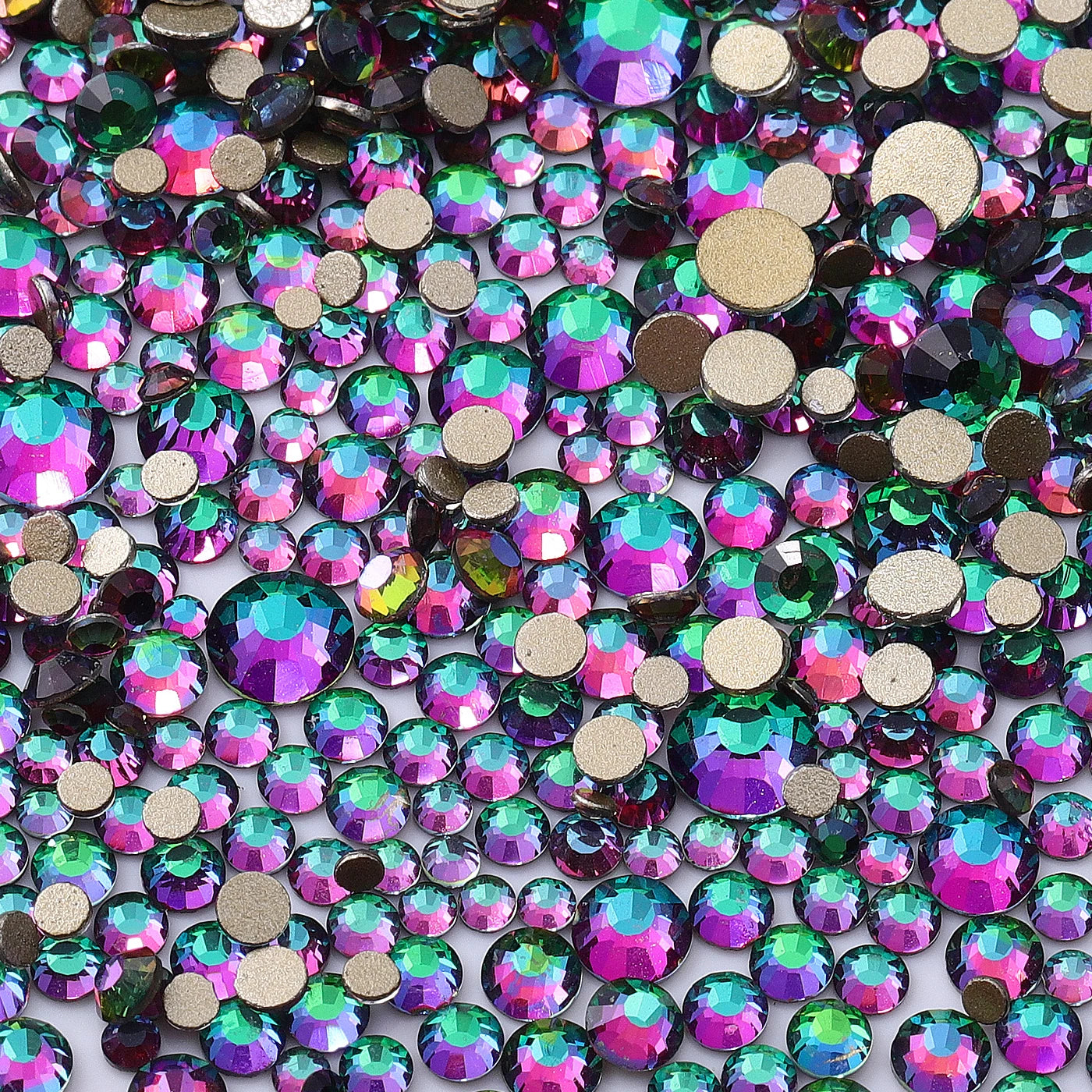 QIIY 1440pcs Glass Rhinestones – Mixed Sizes Flatback Gems