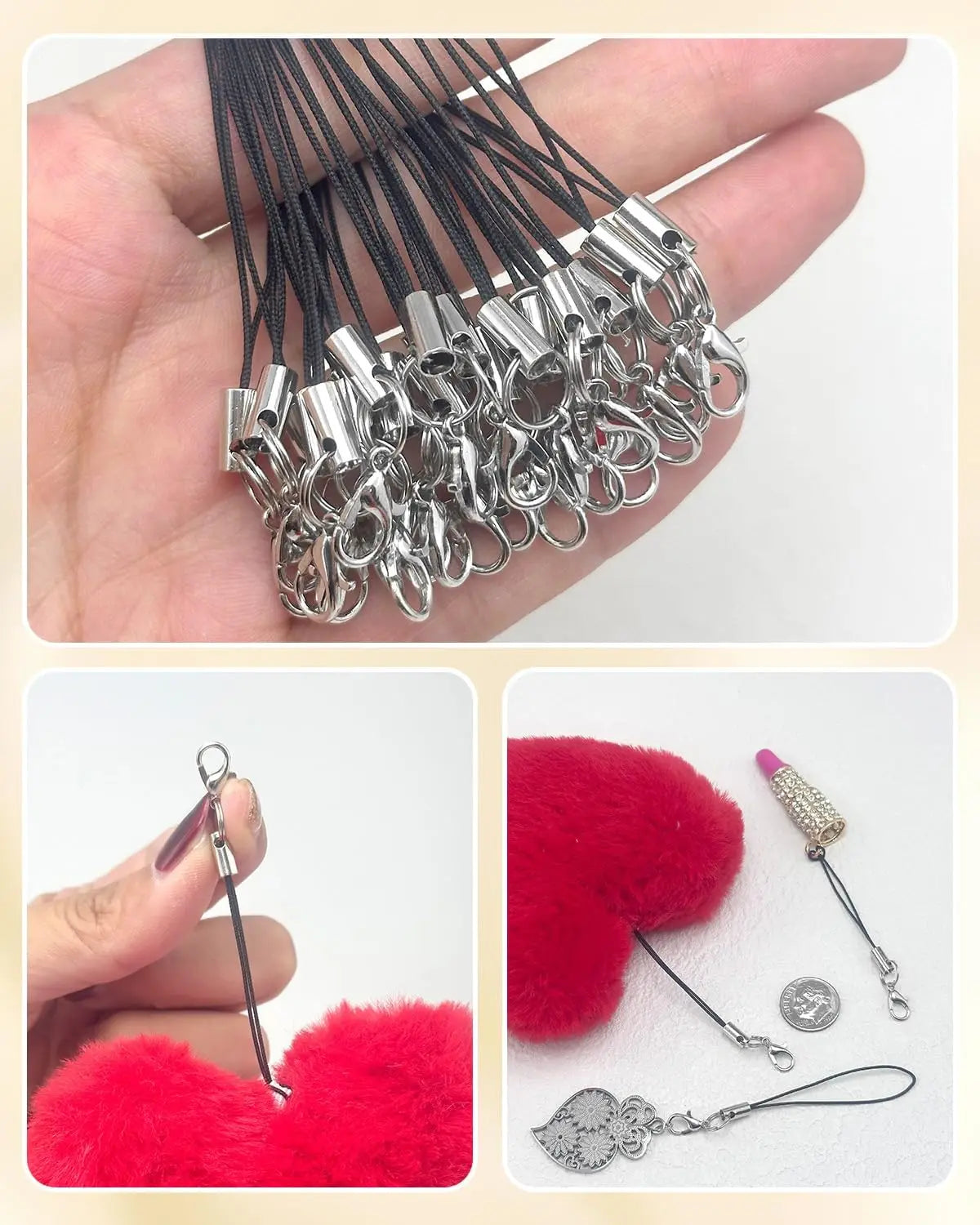 10/20/50pcs Nylon Lanyard Straps with Lobster Clasps