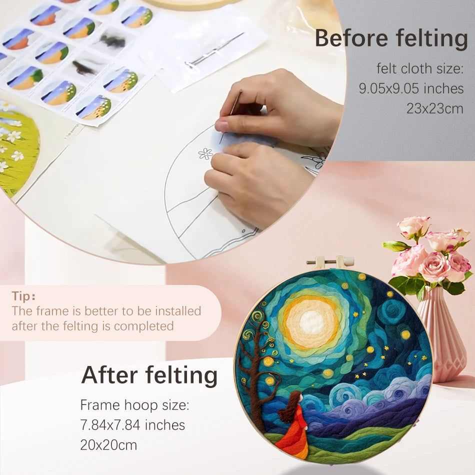 DIY Wool Felt Painting Kit – Moon Scenery