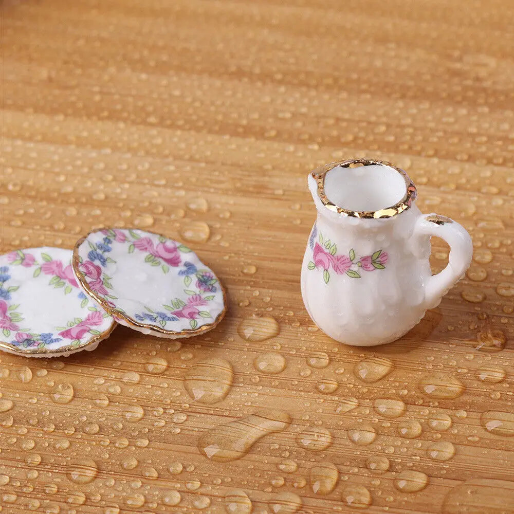 15pcs Mini Porcelain Tea Set – Dollhouse Tableware