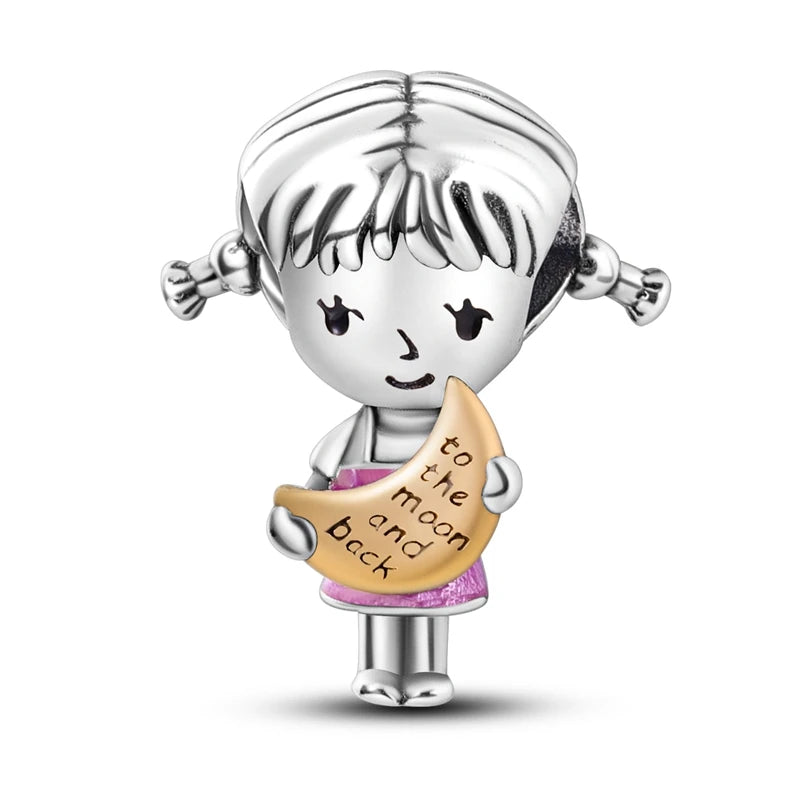 Enamel Boy & Girl Charm Beads – 925 Silver Fit Original Bracelets