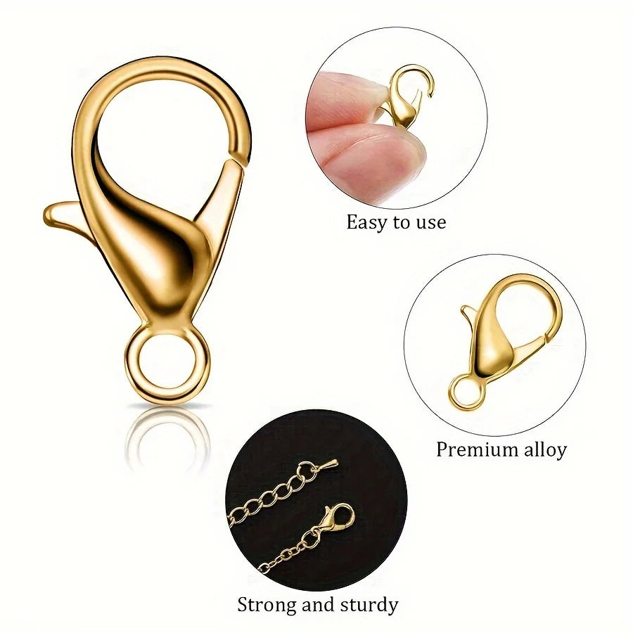 Lobster Clasps & Jump Rings Set – Gold & Silver Jewelry Findings