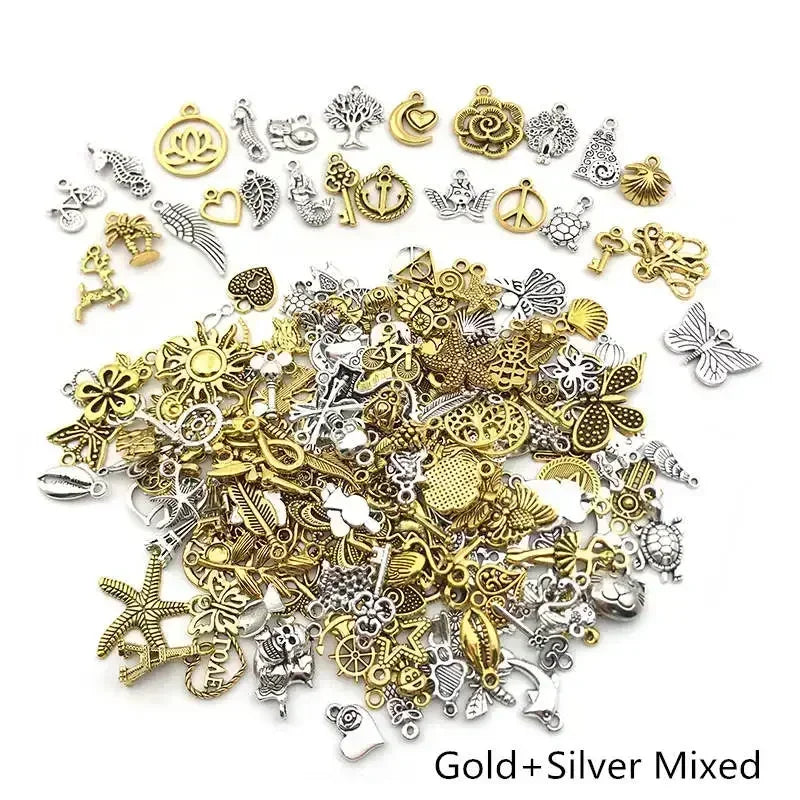 Tibetan Silver Animal Charms – 100–300pcs Mixed Pendants for DIY Jewelry
