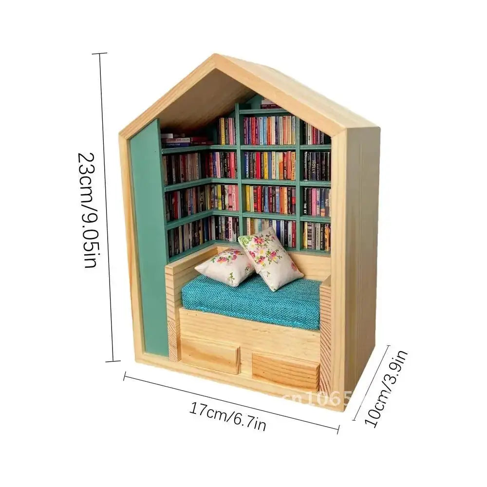 Shake Away Anxiety Bookroom Miniature – Stress Relief Bookshelf Decor