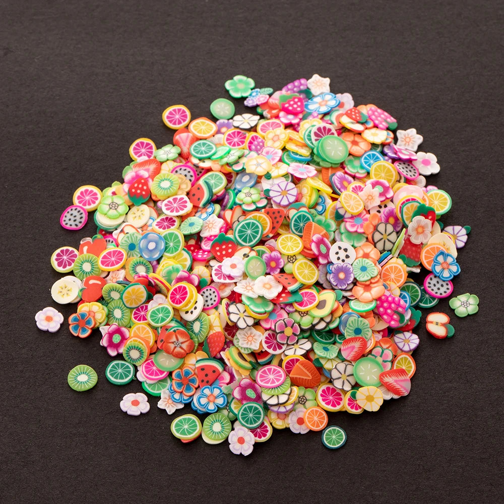 1000pcs Polymer Clay Fruit Slices for Crafts
