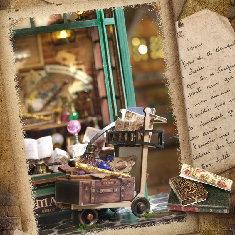 Wooden DIY Miniature Dollhouse Kit with Furniture