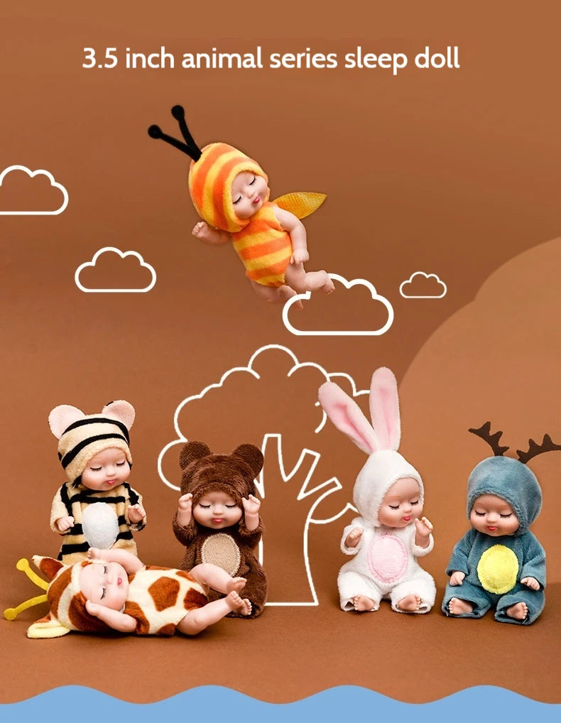 Mini Reborn Sleeping Baby Doll with Clothes & Accessories