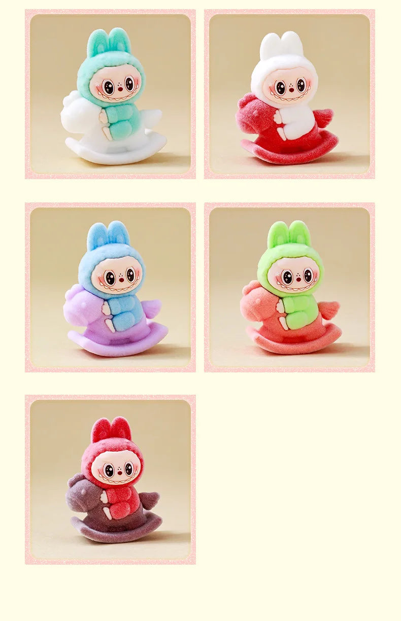 9pcs Crybaby Rabbit Figures – Flocked Anime Dolls & Desk Ornaments