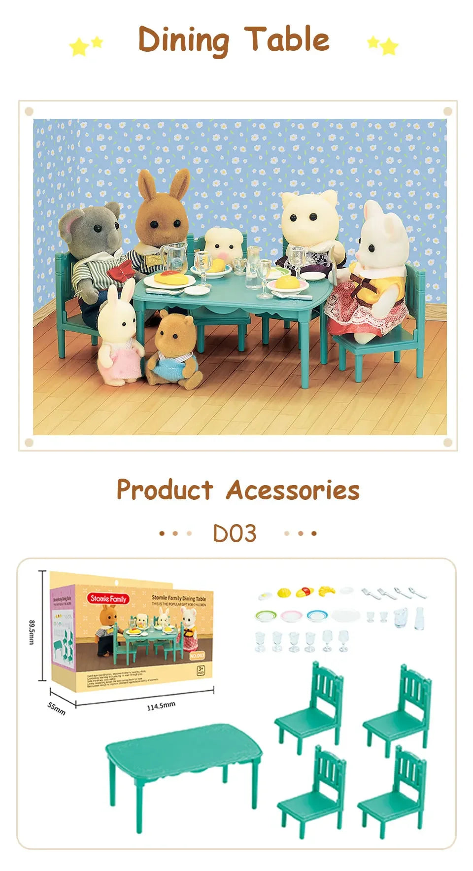 1:12 Mini Forest Kitchen & Bath Set – Dollhouse Furniture for Girls