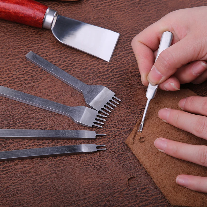 KRABALL Leather Craft Tool Kit – Stitching & Carving Set