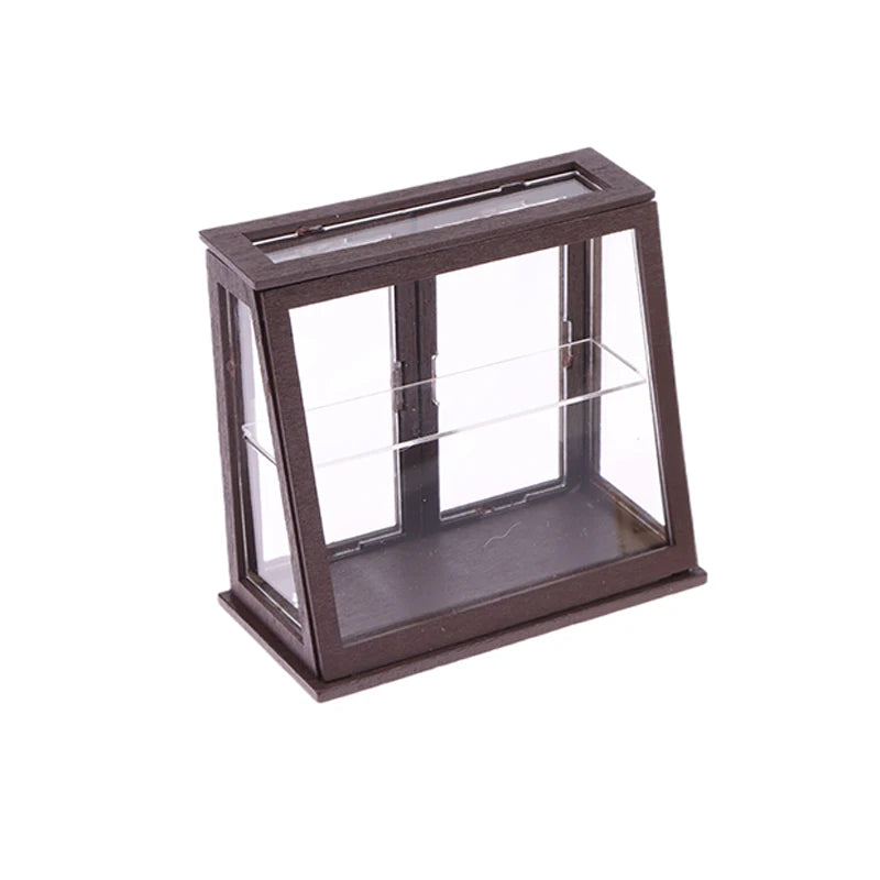 1/12 Dollhouse Mini Bakery Display Cabinet – Wooden Shop Shelf