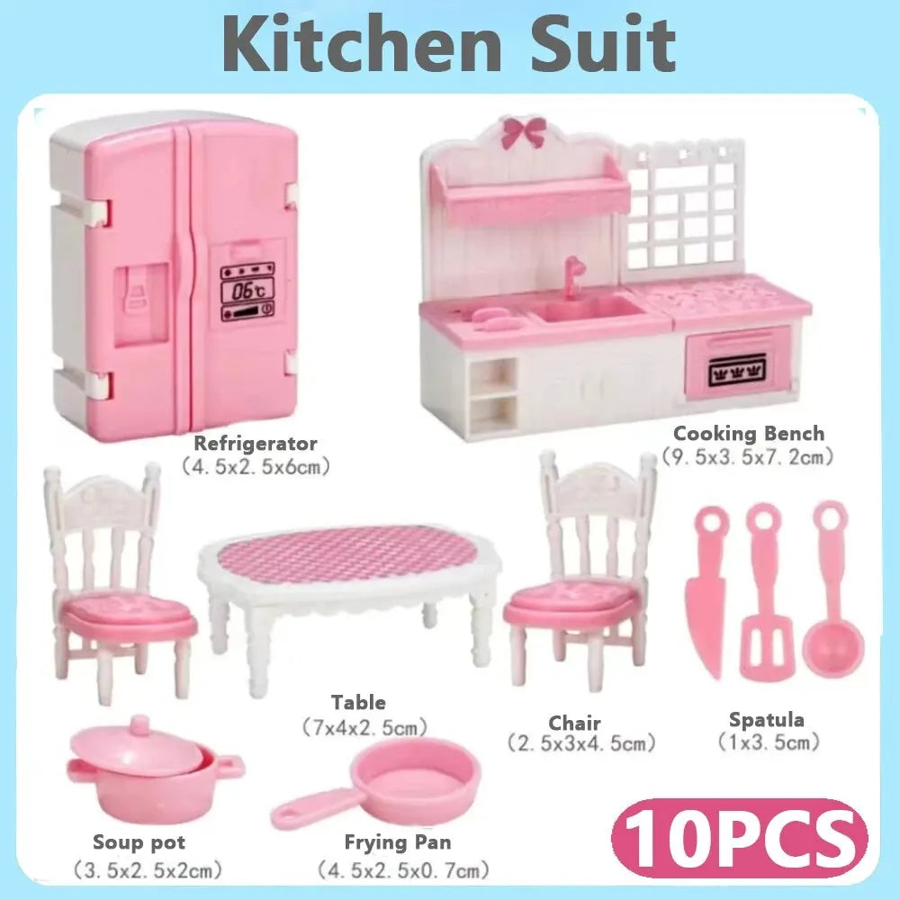 10pcs Kawaii Mini Kitchen Set – Dollhouse Accessories for Girls