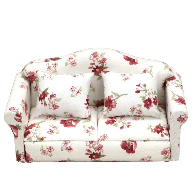 1:12 Mini Dollhouse Sofa & Pillow Set – Simulation Furniture ToyGift