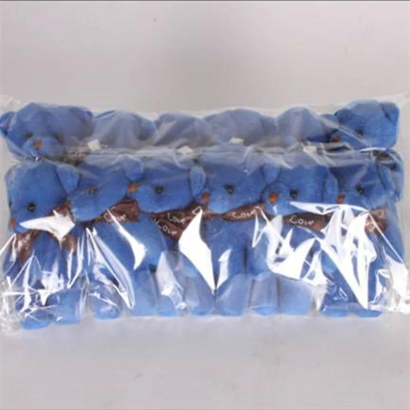 12pcs Mini Teddy Bears – Plush Keychain Dolls for Gifts & Decor