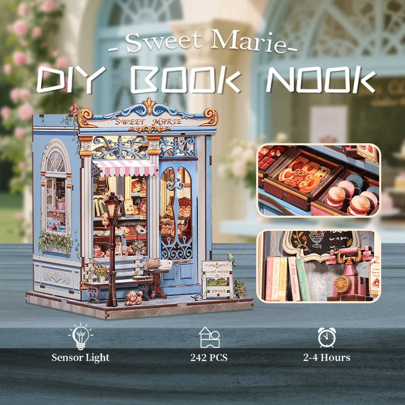 CUTEBEE DIY Book Nook – Sweet Marie Miniature Kit with LED
