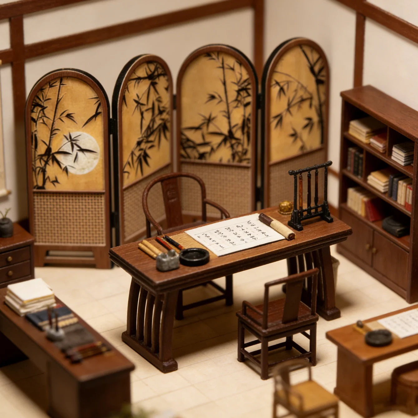 1:12 Scale Miniature Folding Screen – Dollhouse Room Divider