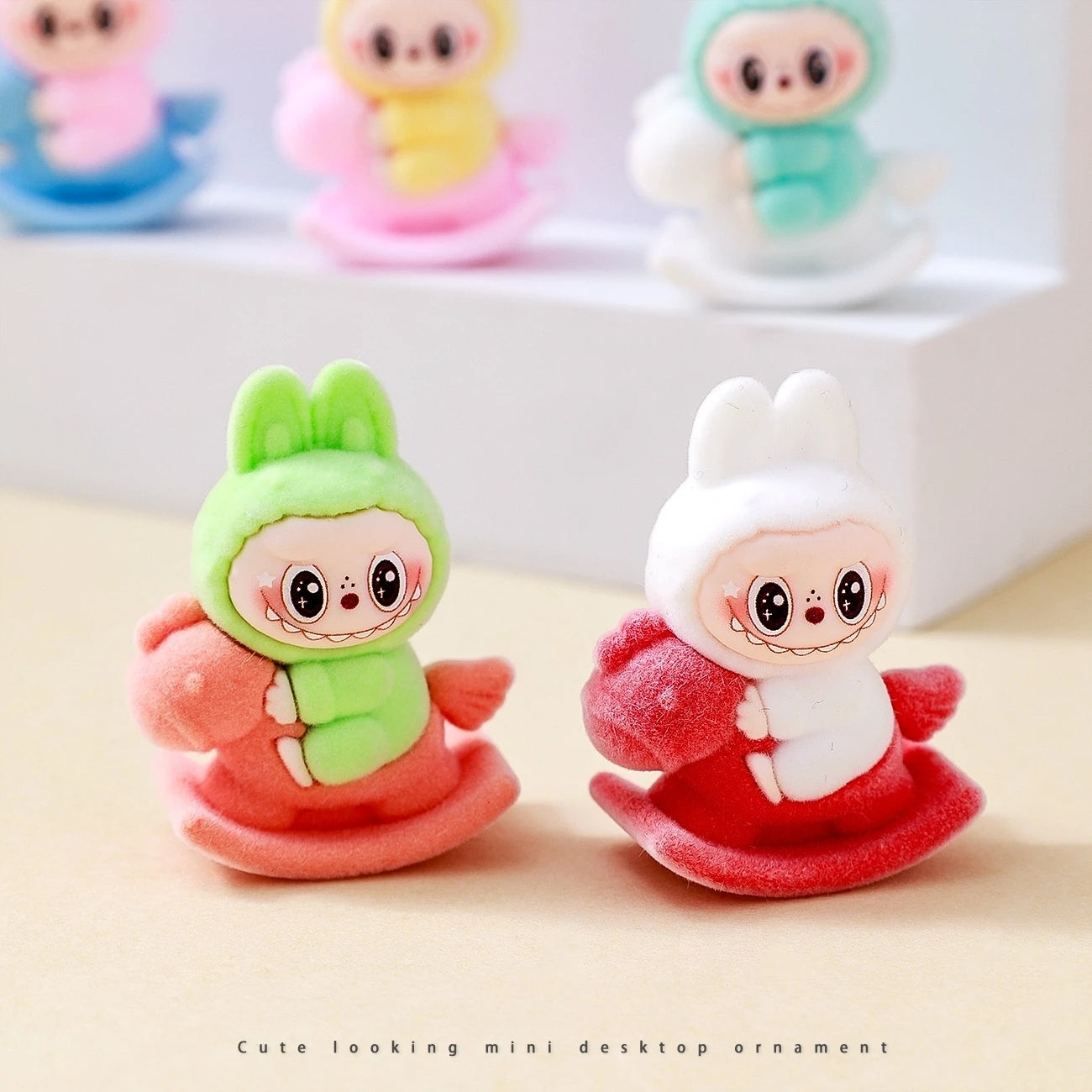 9pcs Crybaby Rabbit Figures – Flocked Anime Dolls & Desk Ornaments