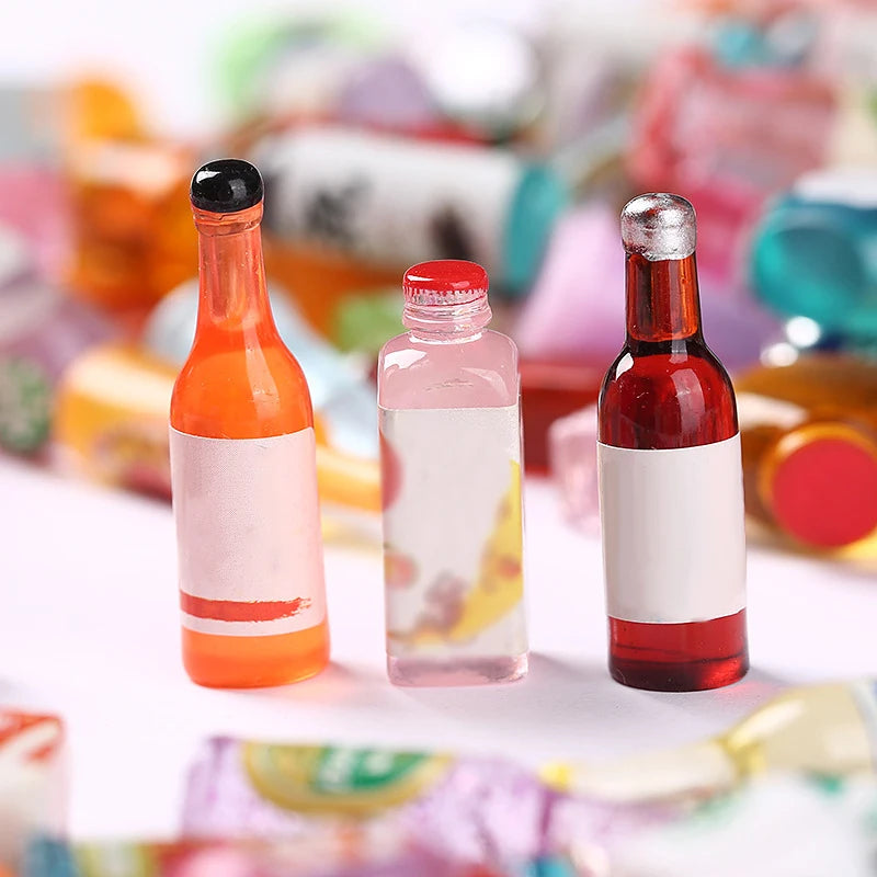 Mini Resin Beverage Bottles – Dollhouse Accessories & Party Fillers