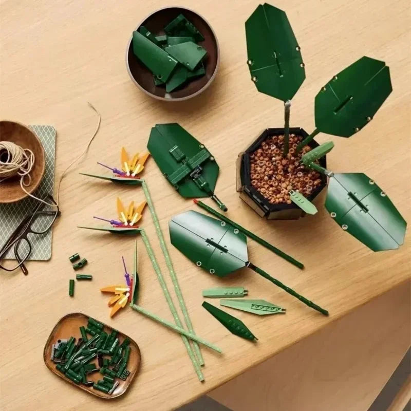 Bird Paradise & Rose Bouquet Building Blocks