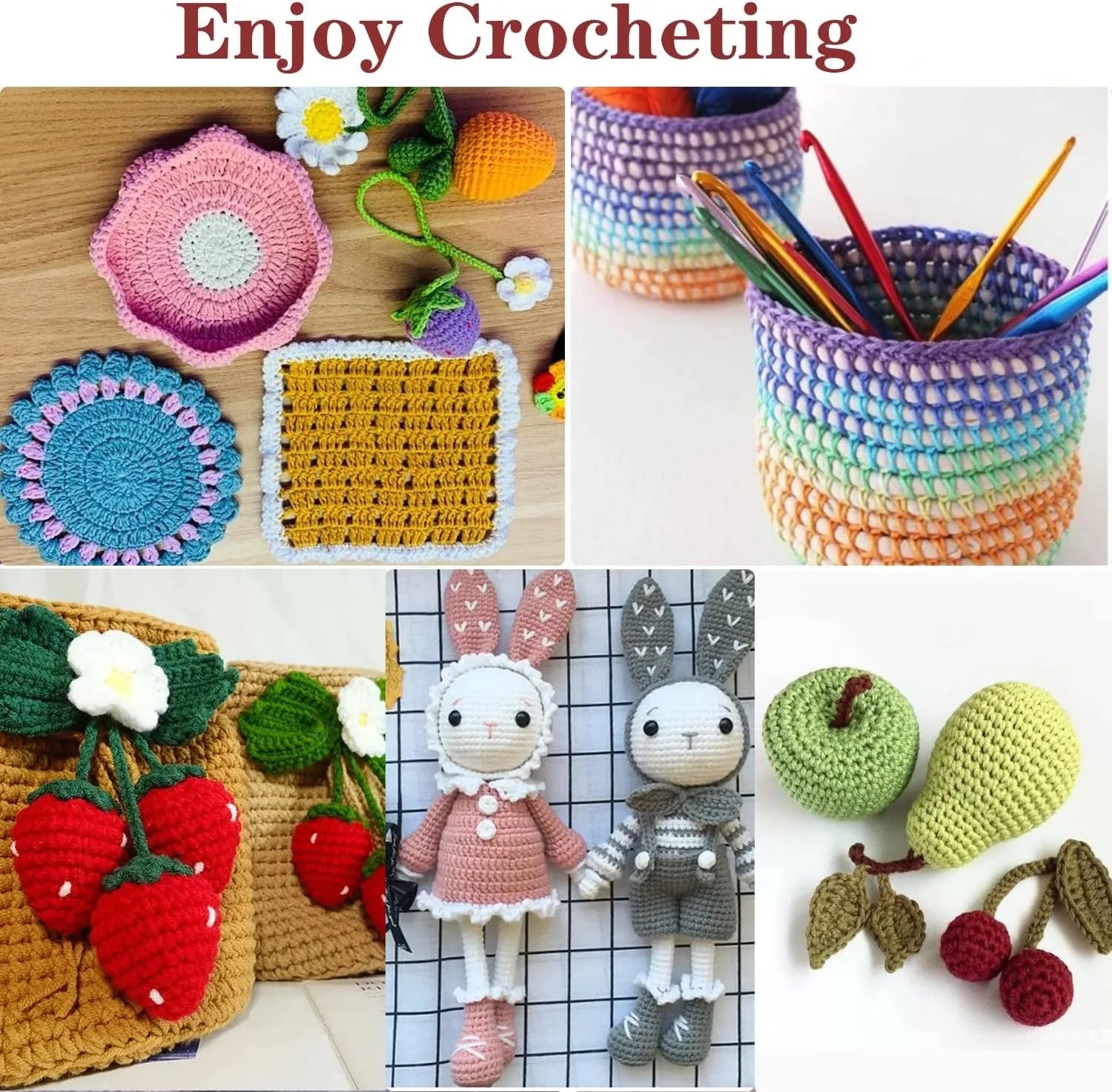 KOVEEN 59pcs Crochet Kit – Beginner Set with Hooks & Storage Bag