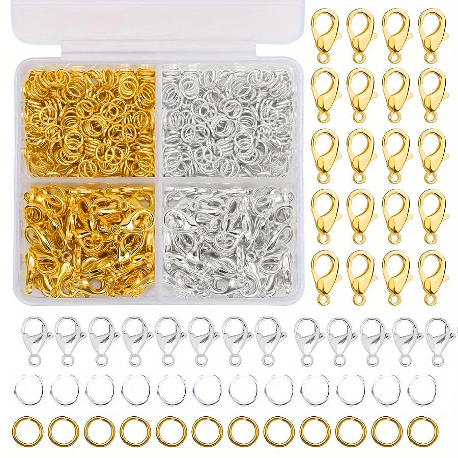 Lobster Clasps & Jump Rings Set – Gold & Silver Jewelry Findings
