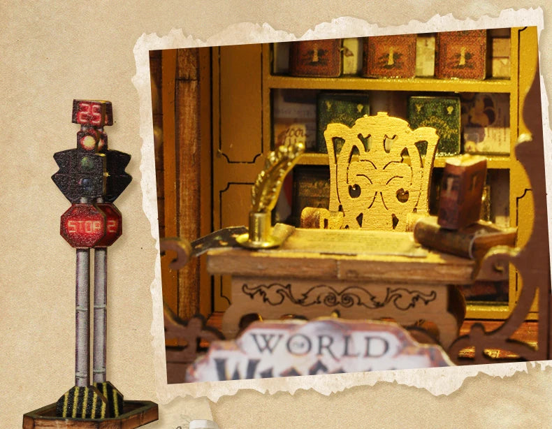 Twilight Bookstore DIY Wooden Dollhouse Kit