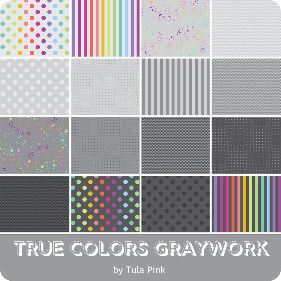 Tula Pink - Entire Collection Graywork 2.5in Design Roll (40pc)