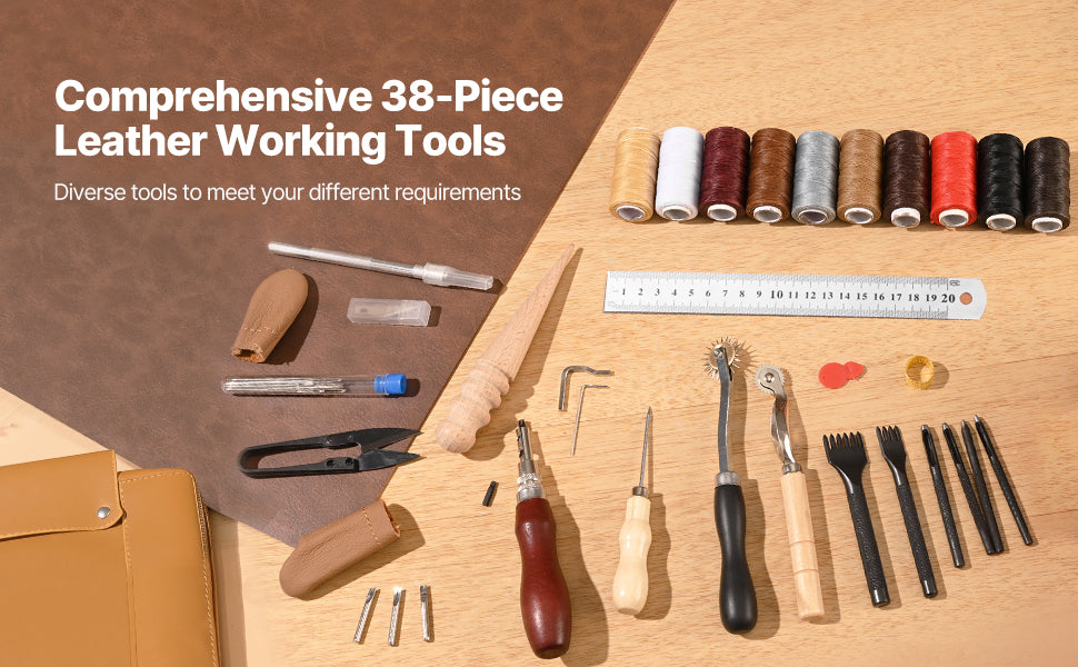 VEVOR Leather Working Tools Kit with Bag – 38–92pcs