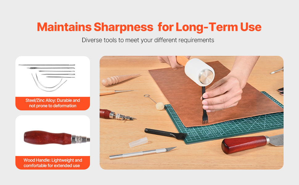 VEVOR Leather Working Tools Kit with Bag – 38–92pcs